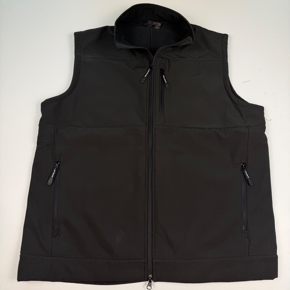 Roper Mens Black Softshell Fleece Lined Full Zip Vest Rodeo Western XXL Stock